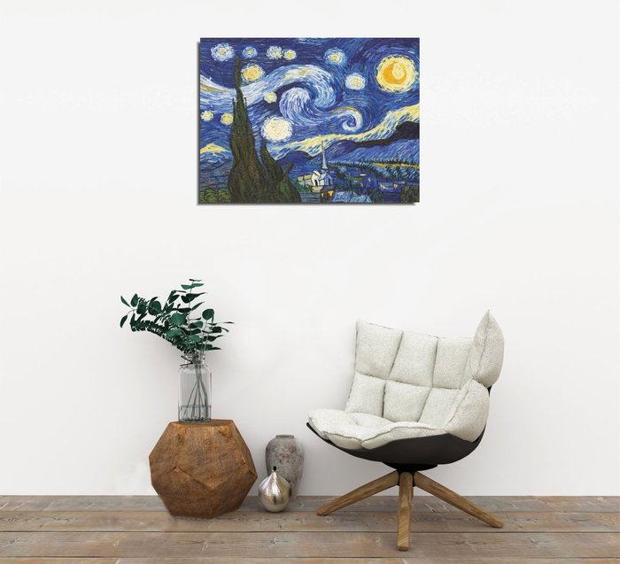 Wallity Lienzo Decorativo La noche estrellada de Vincent van Gogh 30 x 40 cm